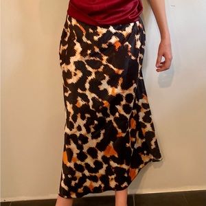 Free people leopard pattern skirt
